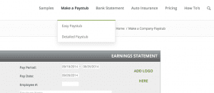 Click on DETAILED PAYSTUB