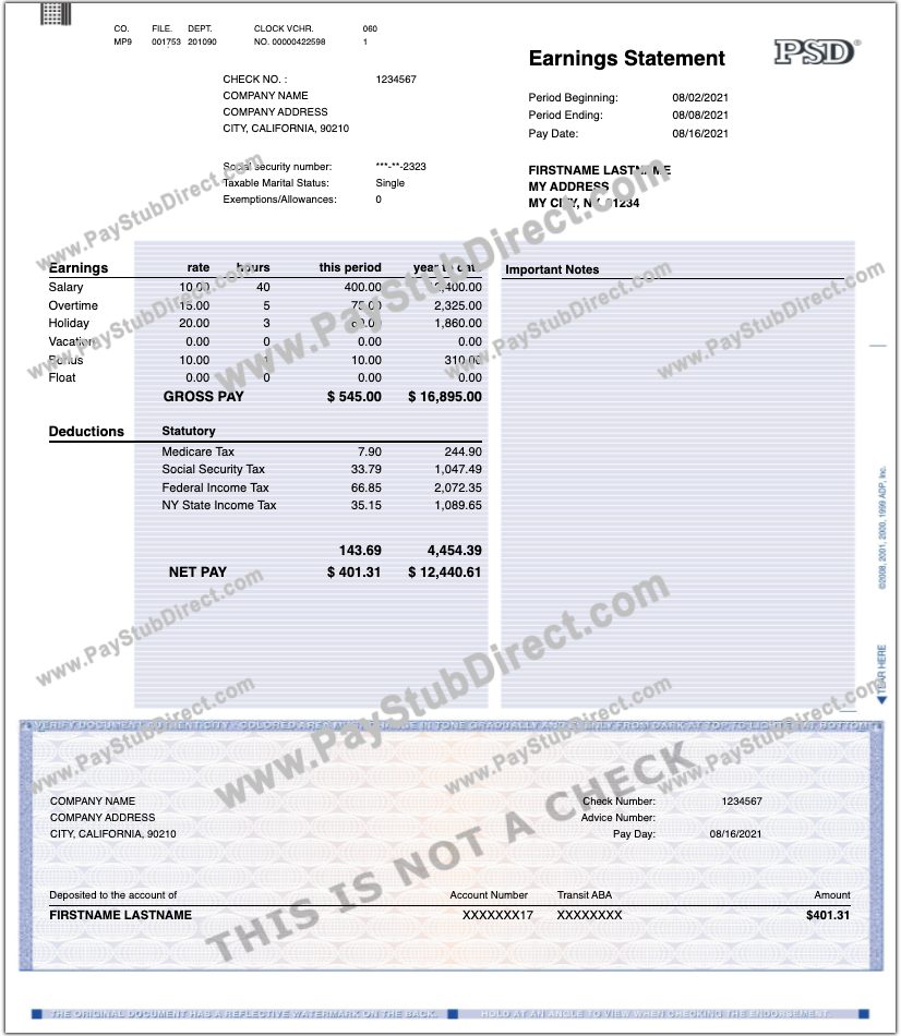 PayStub Generator | Make Your Pay Stubs | Preview FREE Now!!!