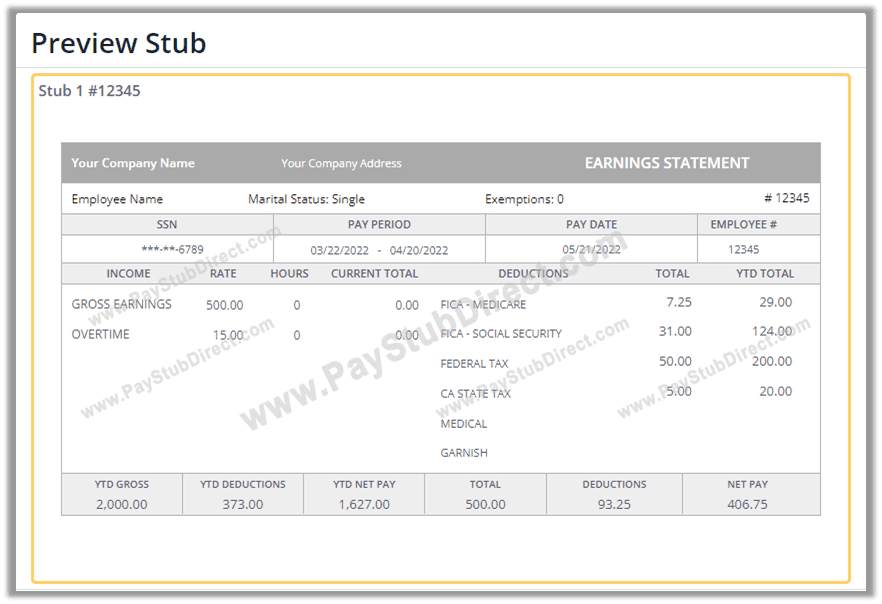 stub preview