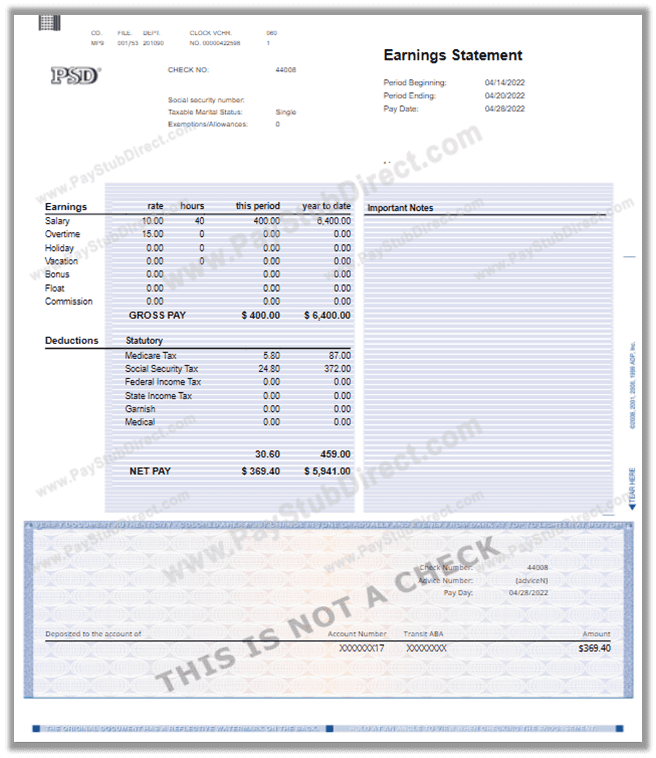 Free Pay Stub Templates With Calculator Fill In Online No Software